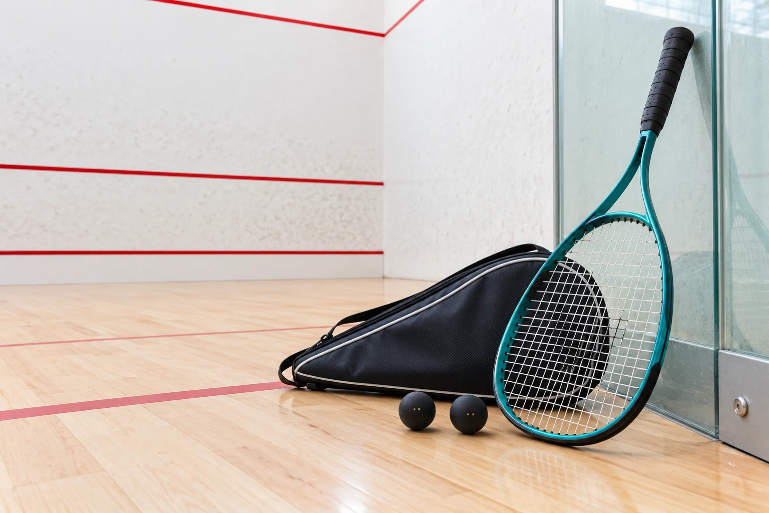 Squash rackets and accessories collection